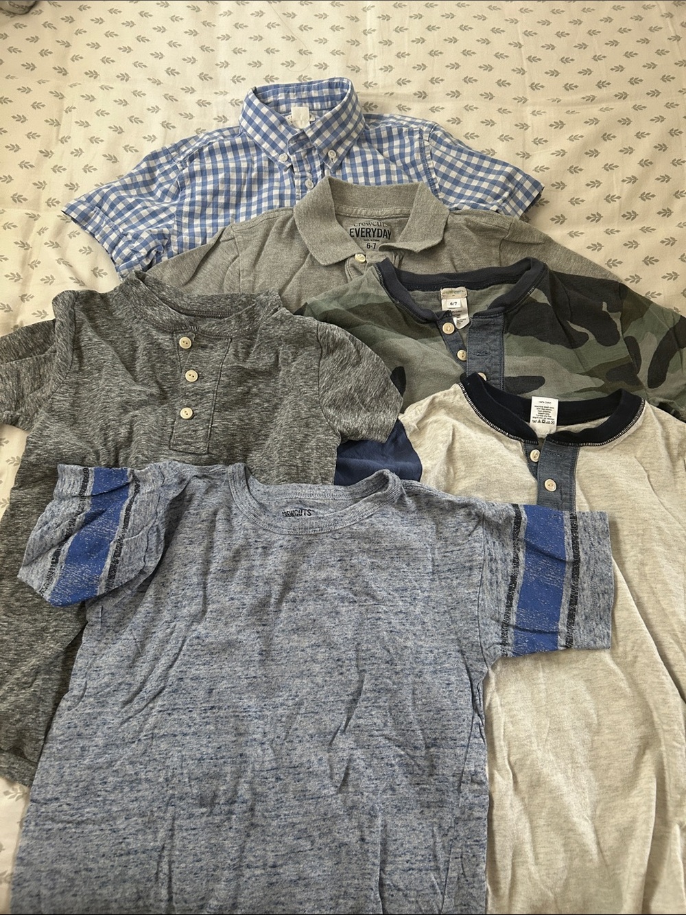 Crewcuts Boys Blue & Gray Short Sleeve Tee and Henley Mix